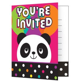 8 Invitaciones Panda
