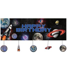 Space Blast Pancarta personalizado 150 x 50 cm