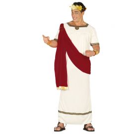 Disfraz de Augusto para Hombre Romano con Túnica Blanca