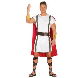 Traje romano para homens com capa vermelha