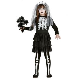 Disfraz Infantil Novia Esqueleto Manga Larga