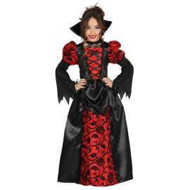 Fato Menina Vampira Vestido Mangas Picos