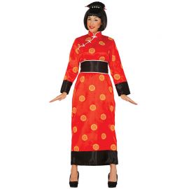 Disfraz China Mujer Kimono Rojo
