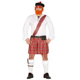 Disfraz Escocés Hombre Camisa Con Banda