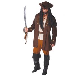 Fantasia de capitão pirata com cinto para homens