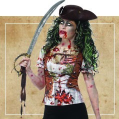 Trajes de piratas zumbi