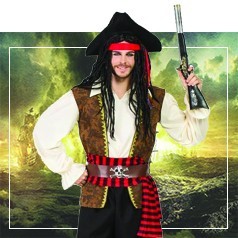 Trajes de piratas do Caribe para homens