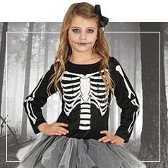 Trajes de caveira da menina