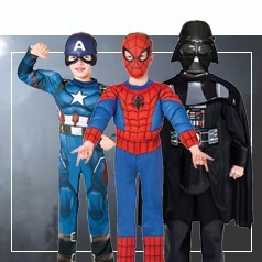 Super -heróis para trajes de crianças