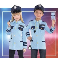 Trajes da polícia infantil